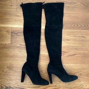 Over the knee Stuart Weitzman black suede boots